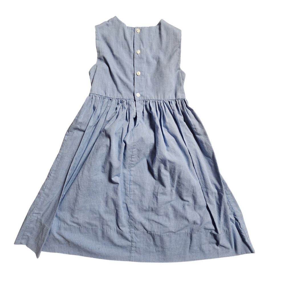 Rosalina Collections Girls Gingham Smocked Space Rocket Embroidered Dress 7Y - Picture 2 of 6